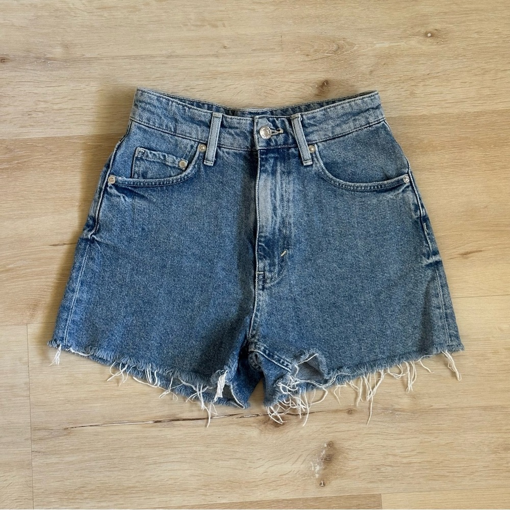 H&M Blue Frayed Jean Shorts